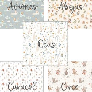 Diseños de las telas de mochilas y neceseres