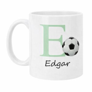 Taza con inicial y balón (Descuento por cantidad)
