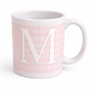 Taza vichy con inicial varios colores (Descuento por cantidad)