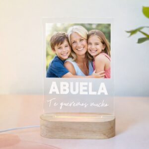 Lámpara con foto abuela