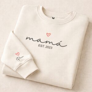Sudadera personalizada Mamá EST corazón y manga
