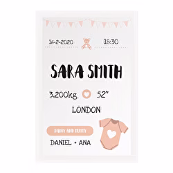 Natalicio banderola rosa