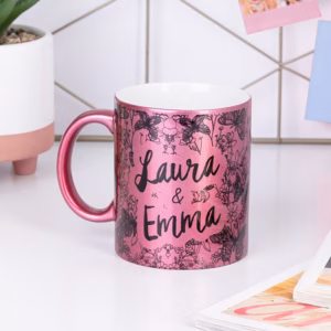 Taza purpurina personalizada
