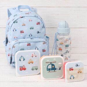 Set de Mochila, Botella Tritán y Cajitas de Almuerzo cars personalizado