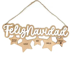 Cartel de Navidad personalizado con nombres de familia