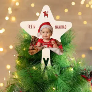 Estrella personalizada para el árbol de Navidad Madera