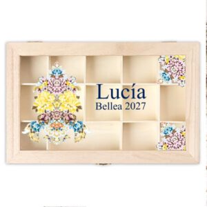 Caja de Madera Personalizada con Flores